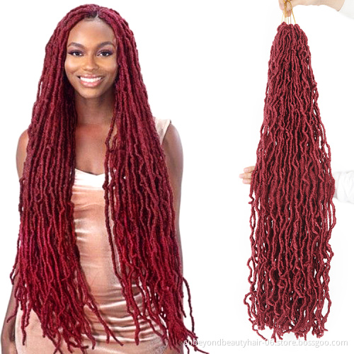 36 inch Nu faux Locs Crochet Hair Locs Crochet Hair Fiber Curly Faux Locs Dreadlock Synthetic Braiding Hair